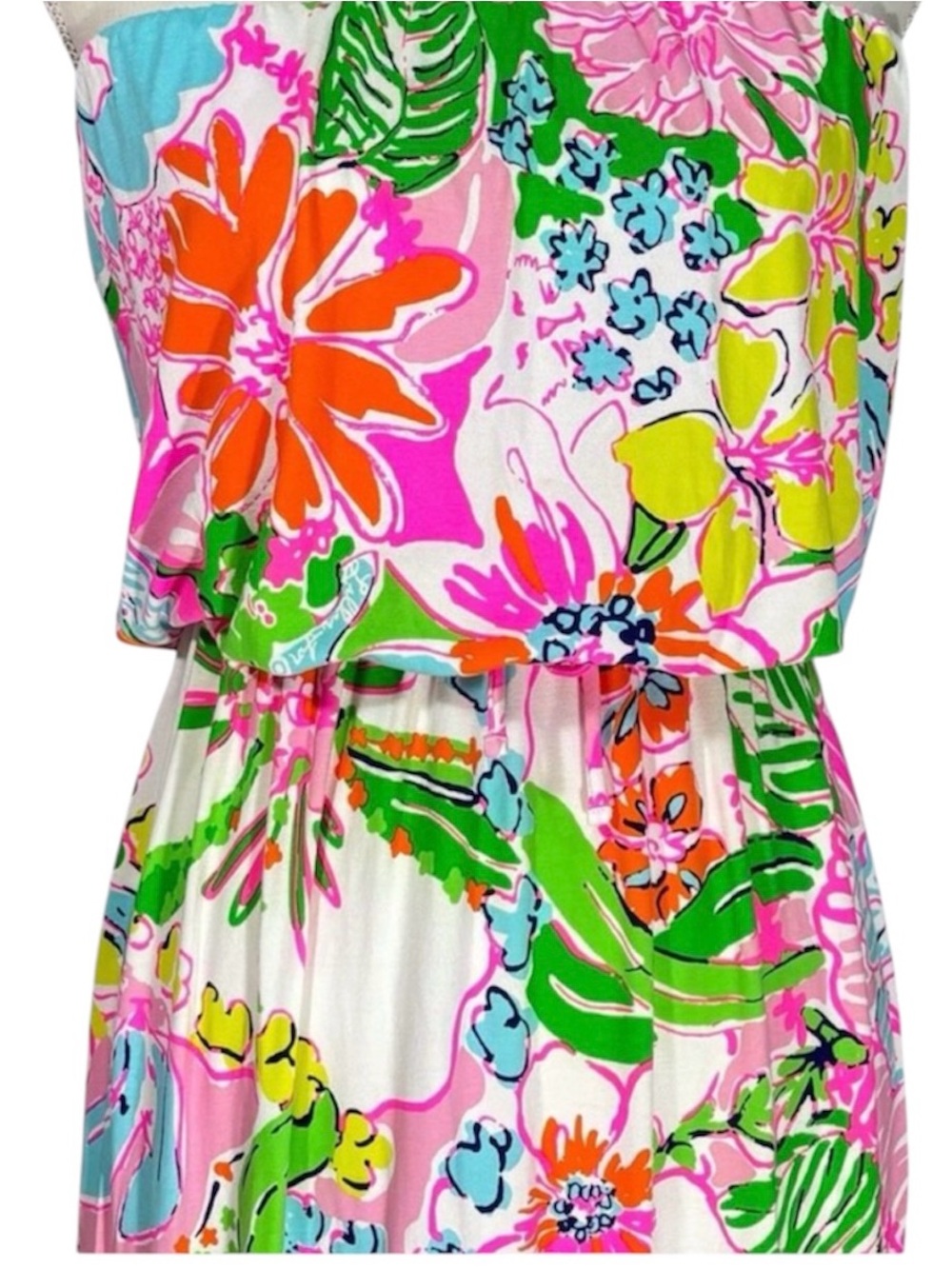 Lilly Pulitzer Pink Tropical Strapless Maxi Dress - Picture 7 of 9